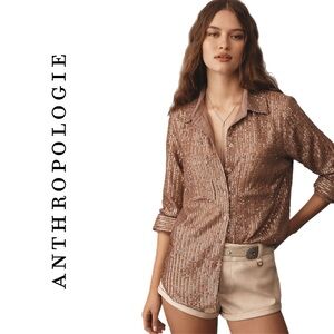 Anthropologie Remie Sequin Buttondown XL